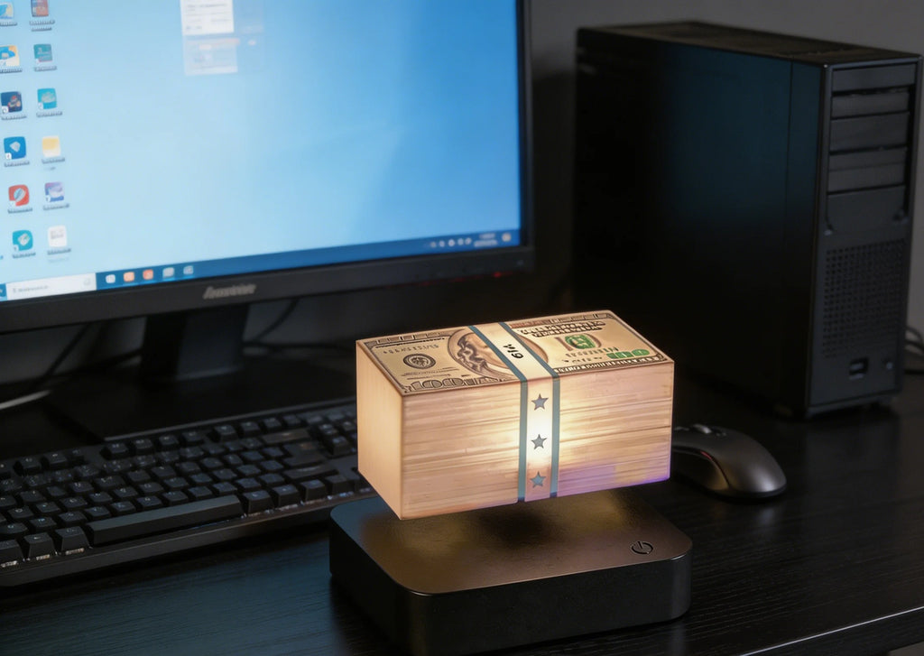 Magnetic Levitation Dollar Lamp, Game Floating Money LED Night Light,Bedside Lamp,Decoration Gift