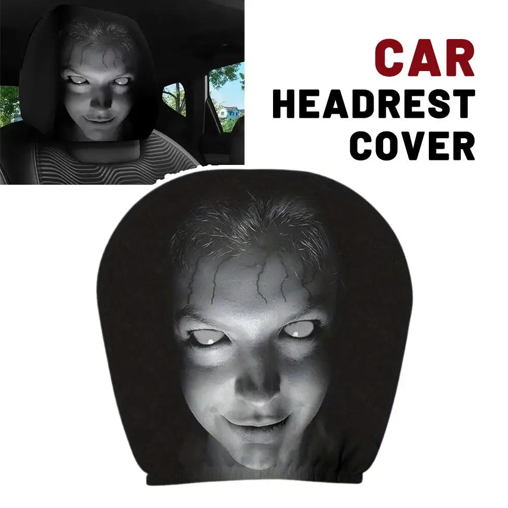 Halloween Horror Face Car Headrest Covers - 2 Pack Skull Seat Cover for Cars.